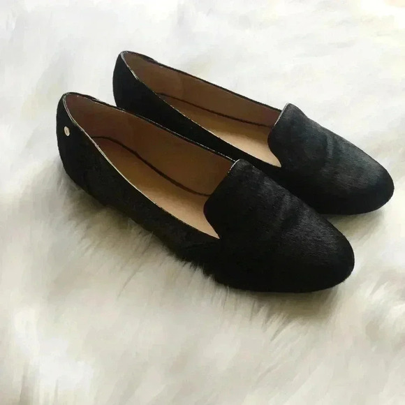 IMAN Shoes - Iman Black Calf Hair Glitter Round Toe Loafers